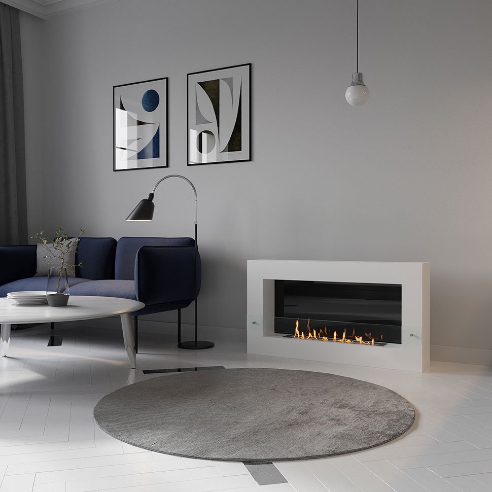 Биокамин SteelHeat WALL GRAND 1200 белый 