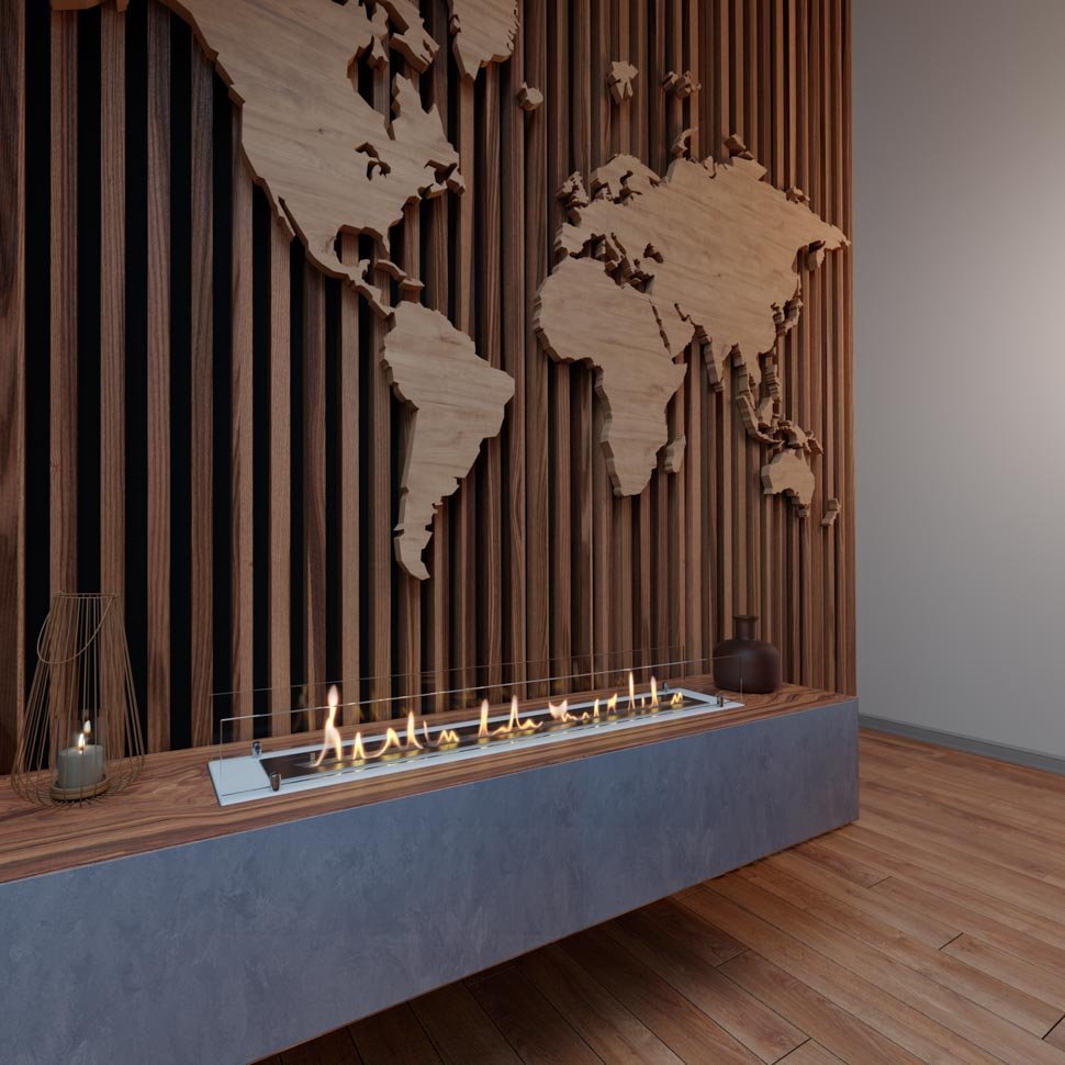 Биокамин встраиваемый в тумбу Steelheat Stand 1100 белый 