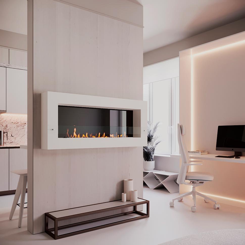 Биокамин SteelHeat WALL GRAND 1500 белый 