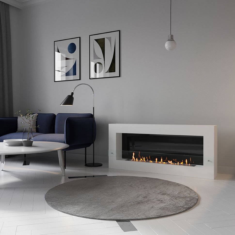 Биокамин SteelHeat WALL GRAND 1500 белый 