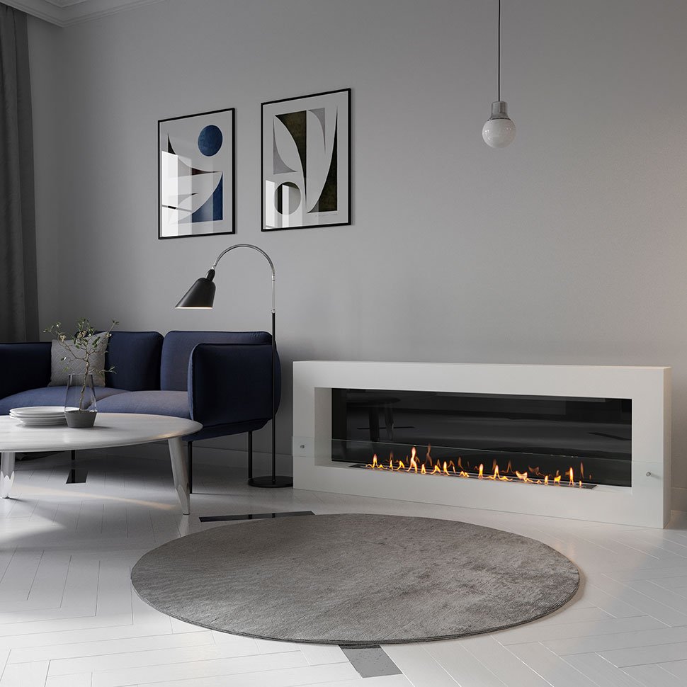 Биокамин SteelHeat WALL GRAND 1800 белый 