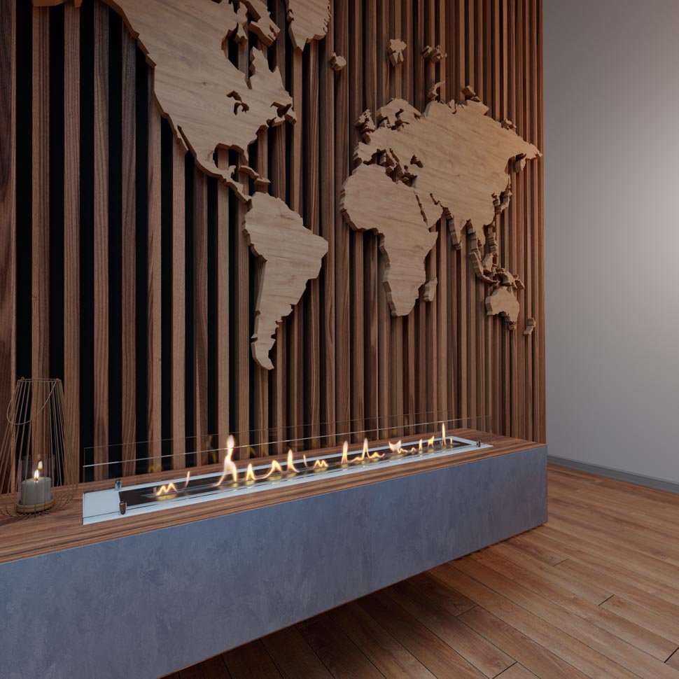 Биокамин встраиваемый в тумбу Steelheat Stand 1300 белый