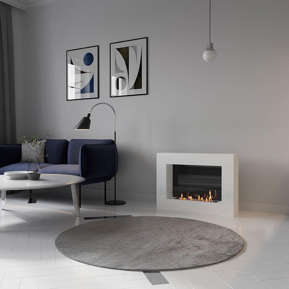 Биокамин SteelHeat WALL GRAND 900 белый 