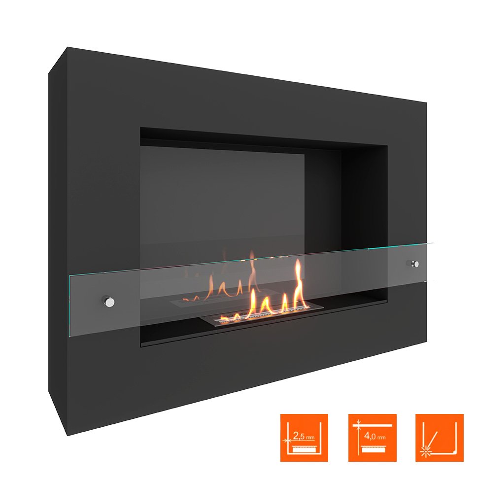 Биокамин SteelHeat WALL GRAND 900 LITE черный 