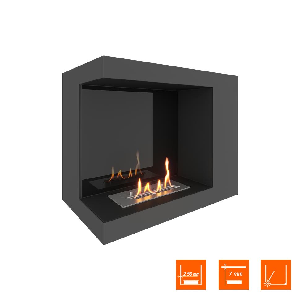 Биокамин угловой SteelHeat LONG 600 левый 