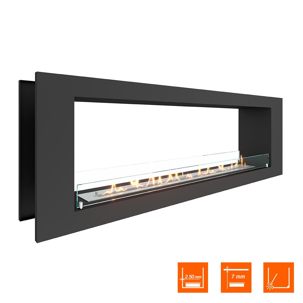 Биокамин сквозной SteelHeat LONG 1600 