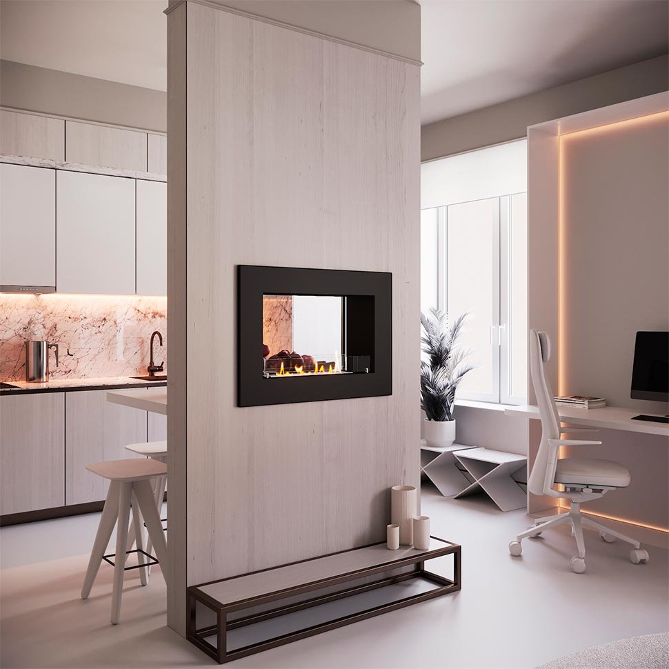 Биокамин сквозной SteelHeat GRAND 900 