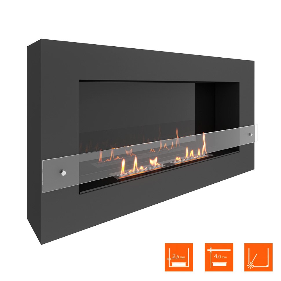 Биокамин SteelHeat WALL GRAND 1200 LITE черный 