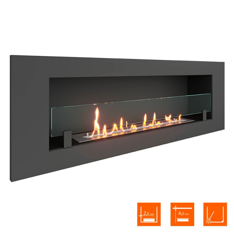 Биокамин встраиваемый SteelHeat LONG 1200 Small 