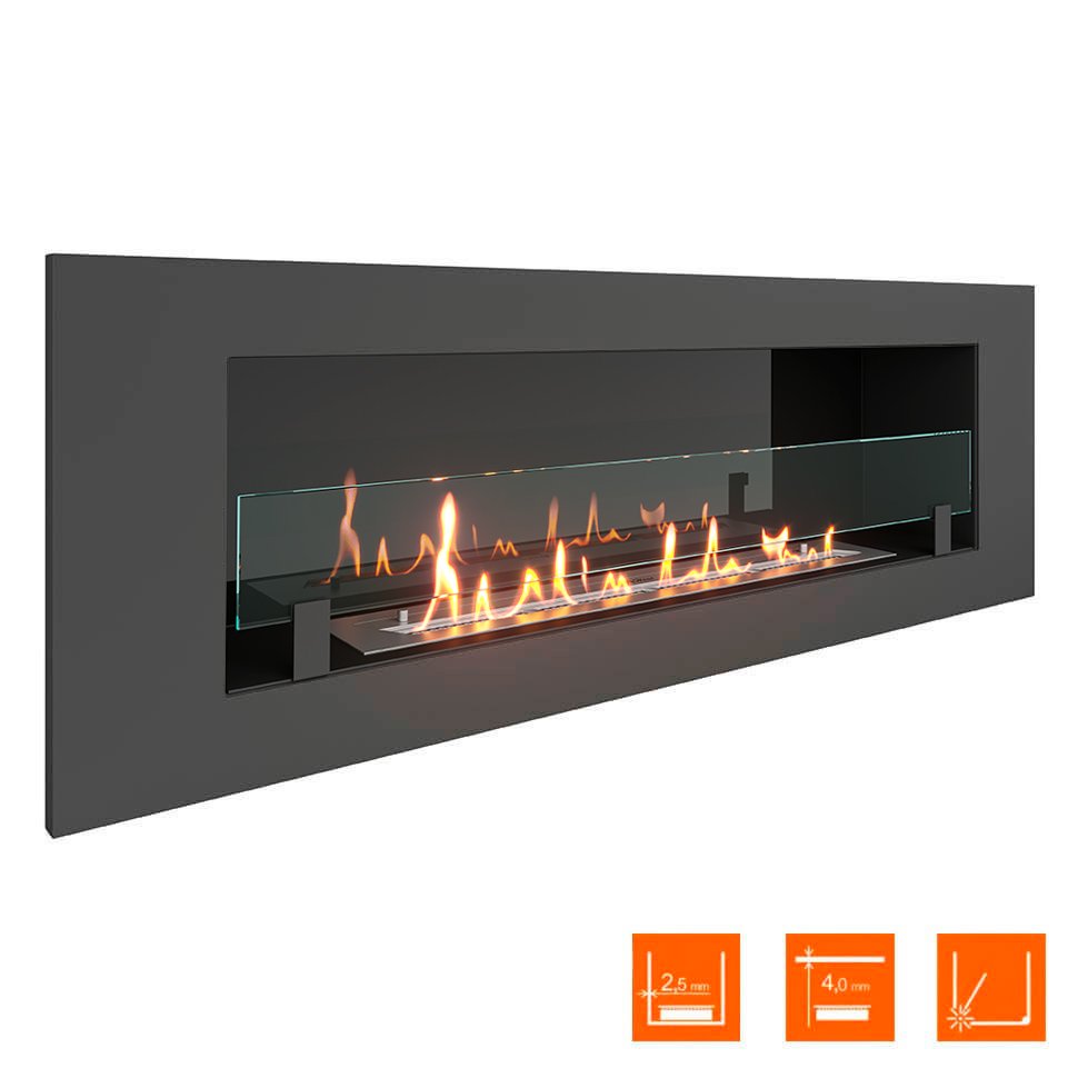 Биокамин встраиваемый SteelHeat LONG 1200 Small 