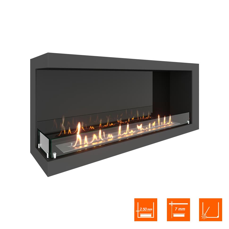 Биокамин угловой SteelHeat ONE 1200 левый 