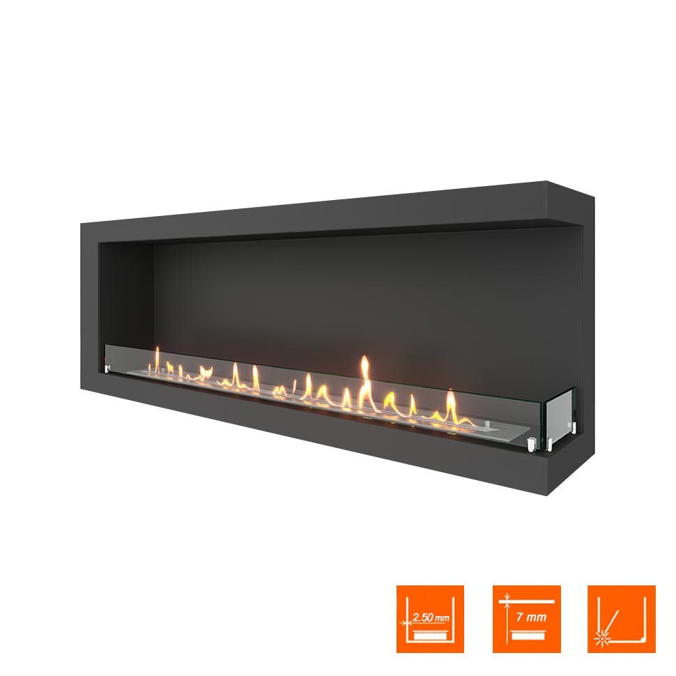 Биокамин угловой SteelHeat ONE 1500 правый 