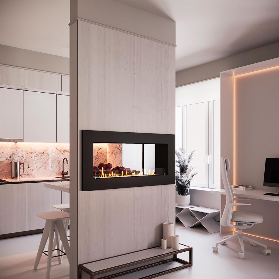 Биокамин сквозной SteelHeat GRAND 1300 