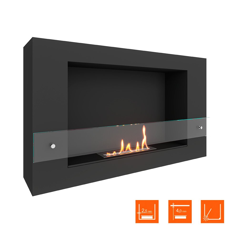 Биокамин SteelHeat WALL LONG 900 LITE черный 