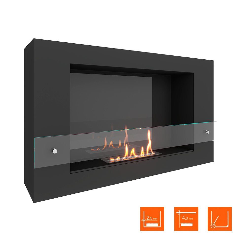 Биокамин SteelHeat WALL LONG 900 LITE черный 