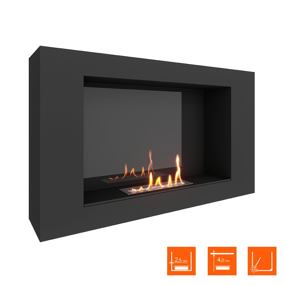 Биокамин SteelHeat WALL LONG 900 LITE черный 