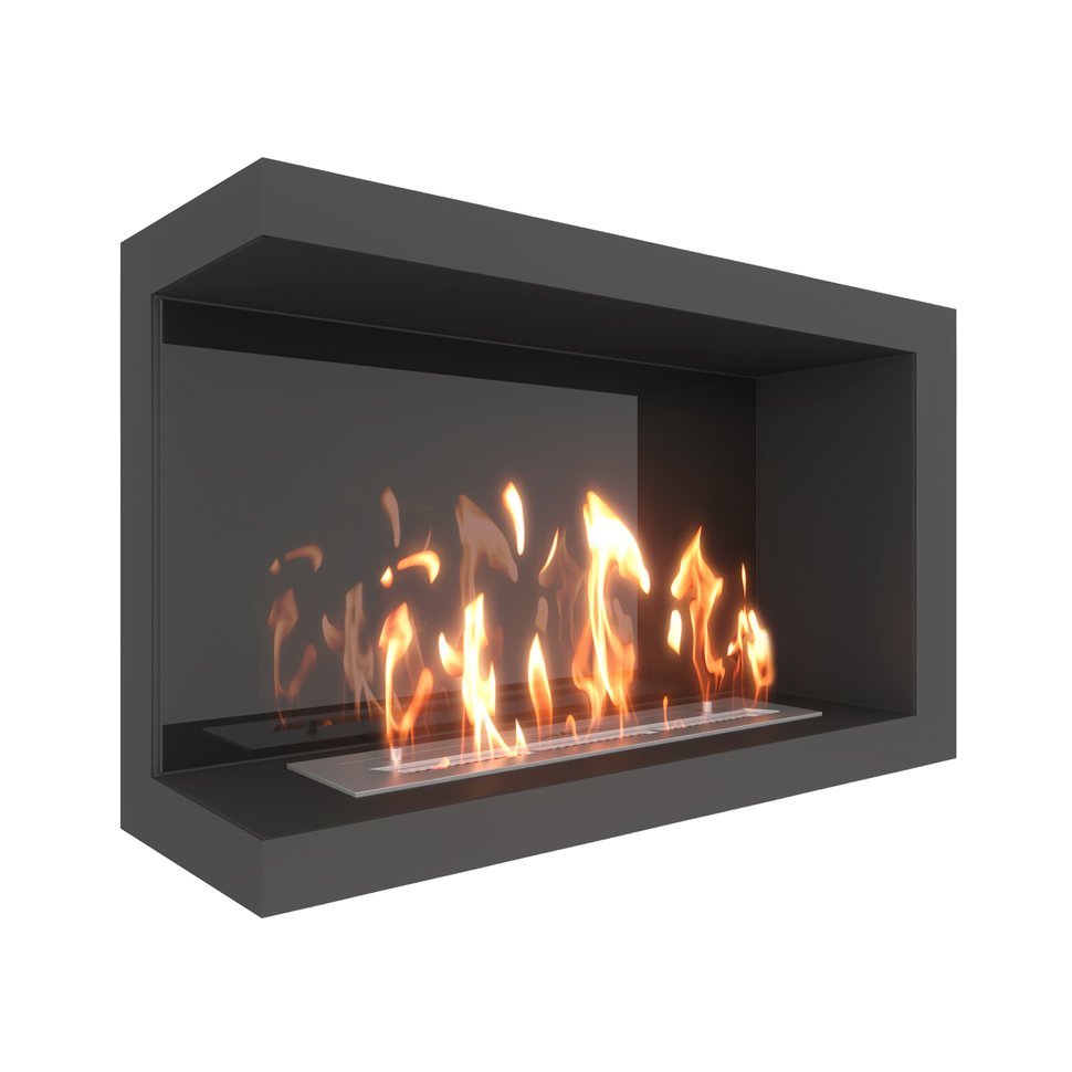 Биокамин угловой SteelHeat ONE 900 левый 