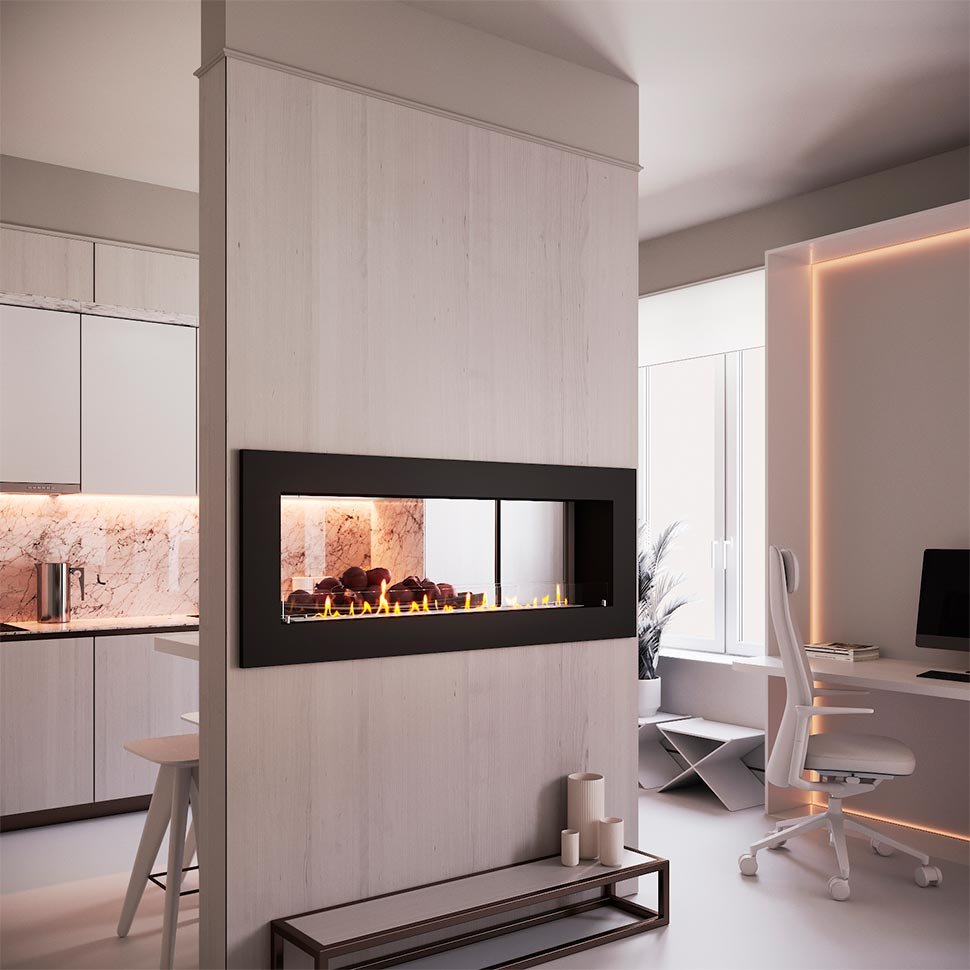 Биокамин сквозной SteelHeat GRAND 1600 