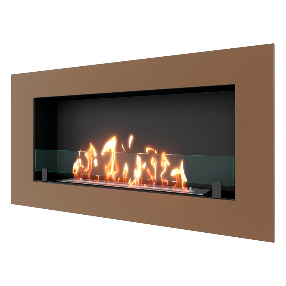 Биокамин встраиваемый SteelHeat GRAND 1200 с рамкой цвет бронза 