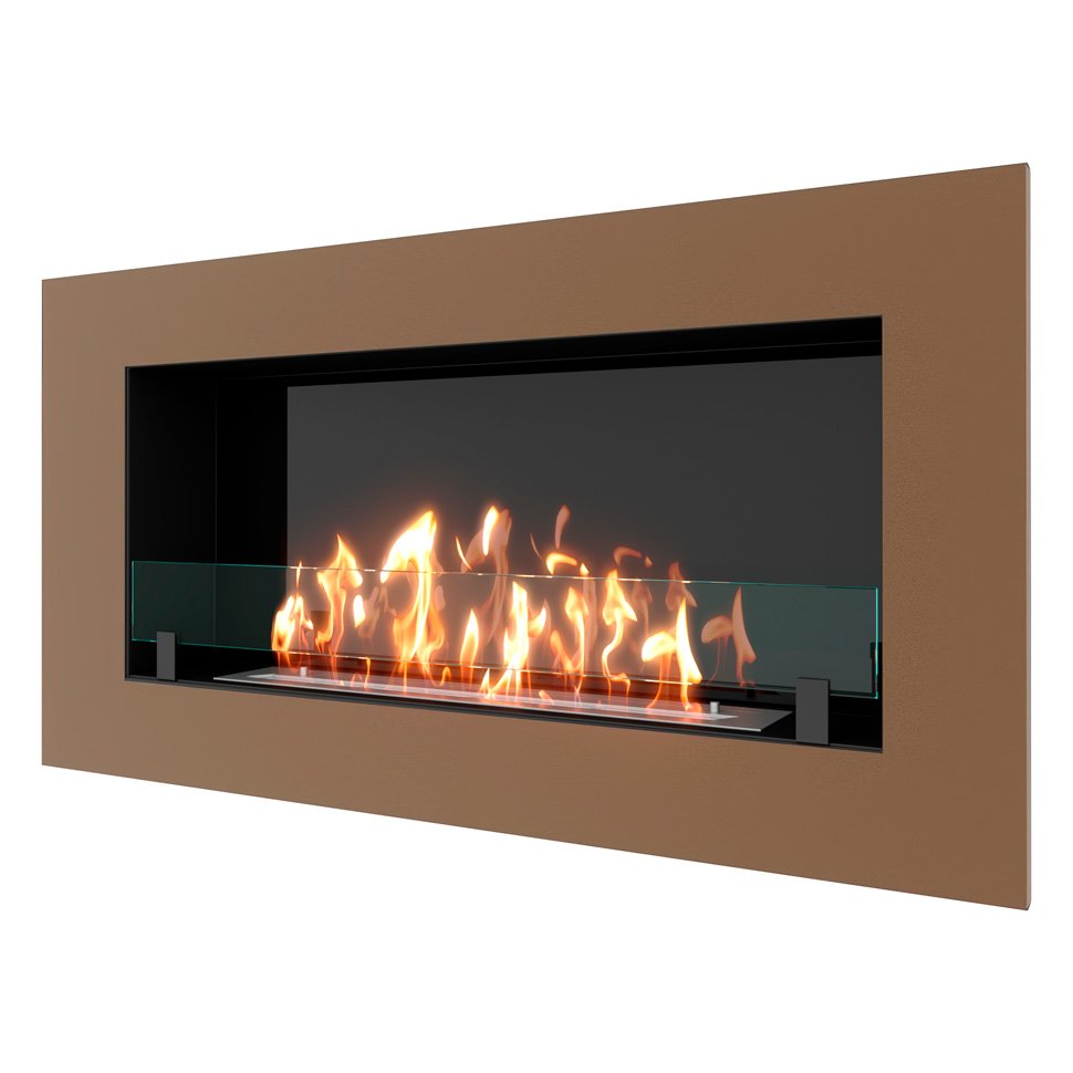 Биокамин встраиваемый SteelHeat GRAND 1200 с рамкой цвет бронза 