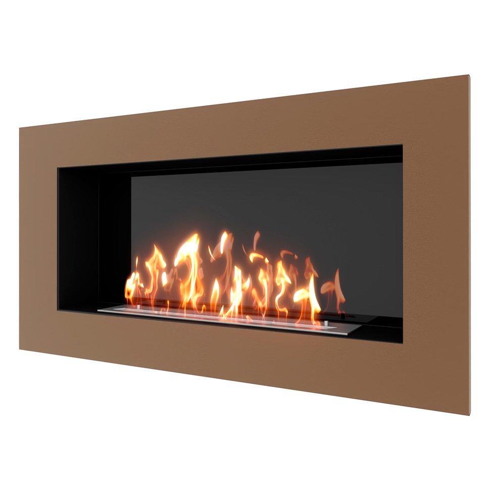 Биокамин встраиваемый SteelHeat GRAND 1200 с рамкой цвет бронза 