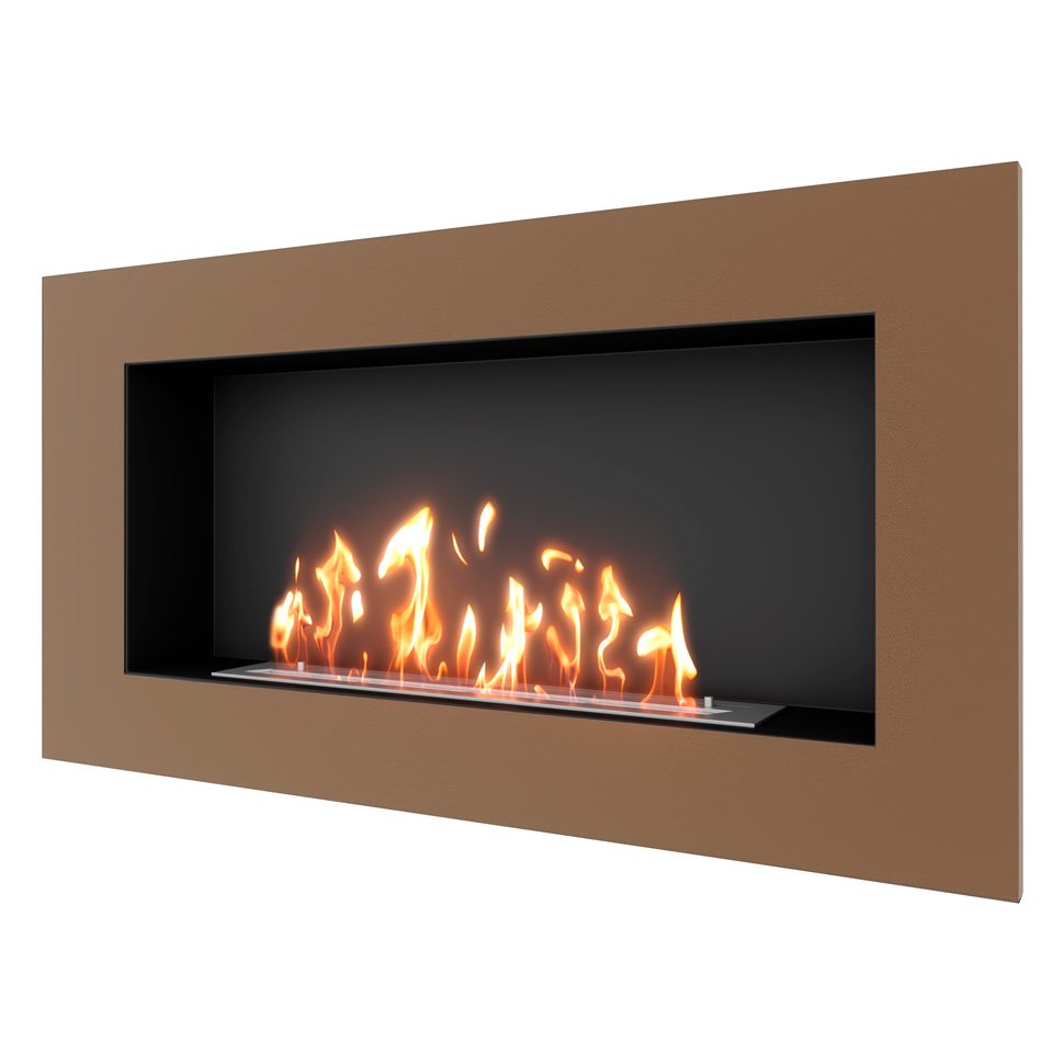 Биокамин встраиваемый SteelHeat GRAND 1200 с рамкой цвет бронза 