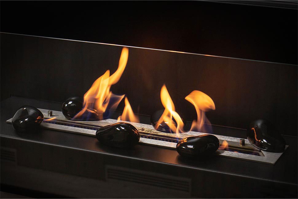 Декоративные керамические камни SteelHeat черные L 6 шт 