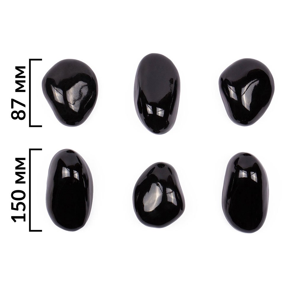 Декоративные керамические камни SteelHeat черные L 6 шт 