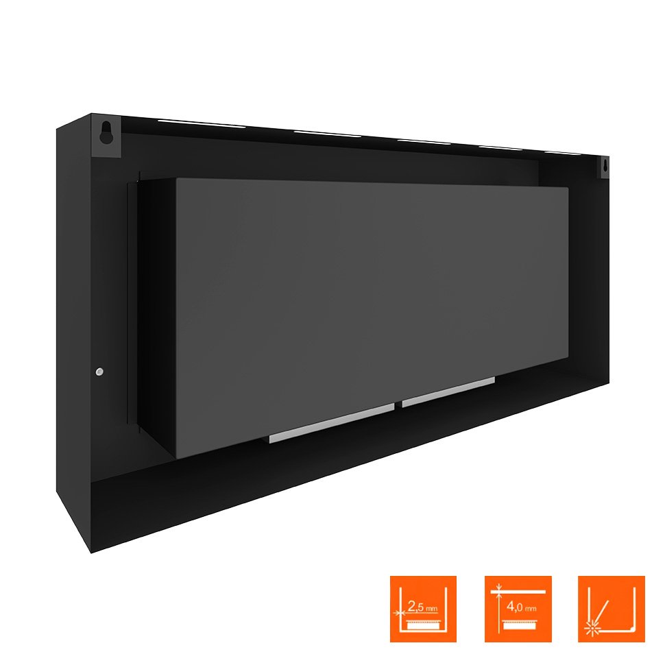 Биокамин SteelHeat WALL LONG 1200 LITE черный 