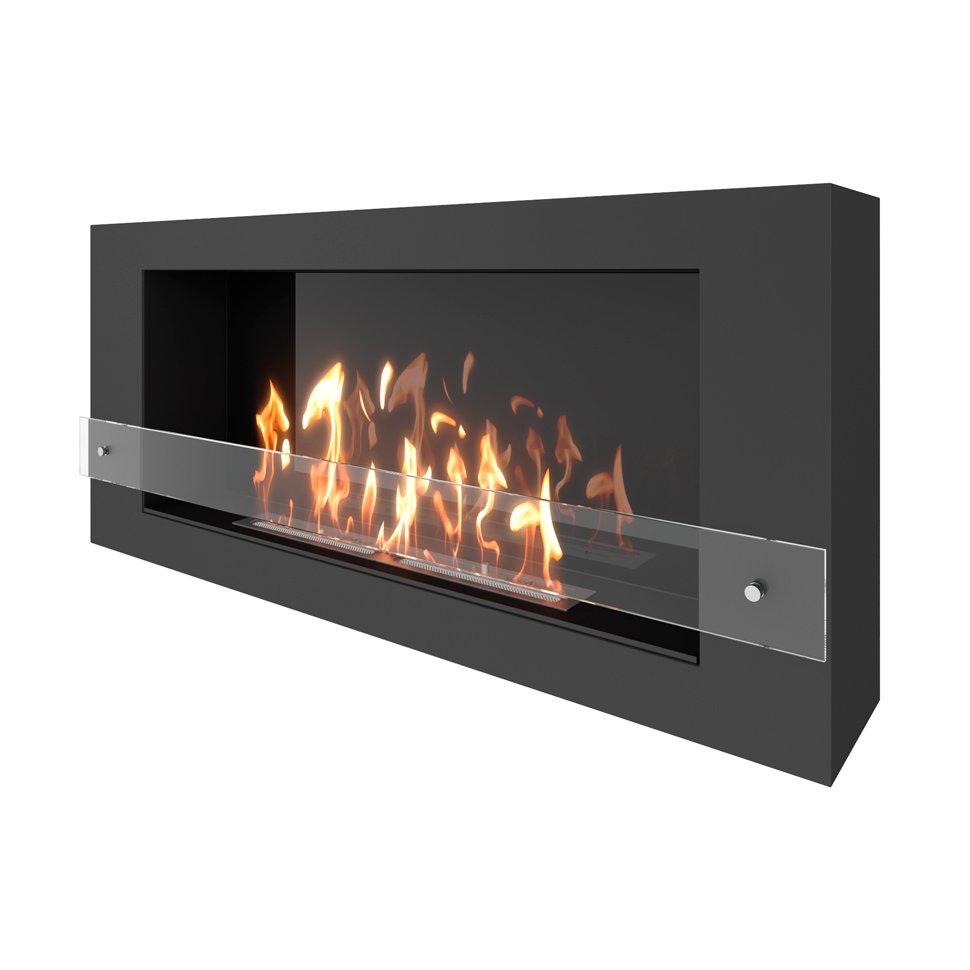 Биокамин SteelHeat WALL LONG 1200 LITE черный 