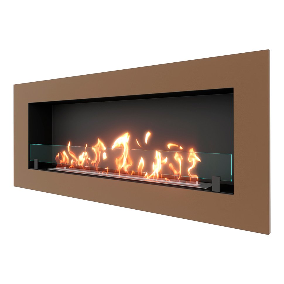 Биокамин встраиваемый SteelHeat GRAND 1500 с рамкой цвет бронза 