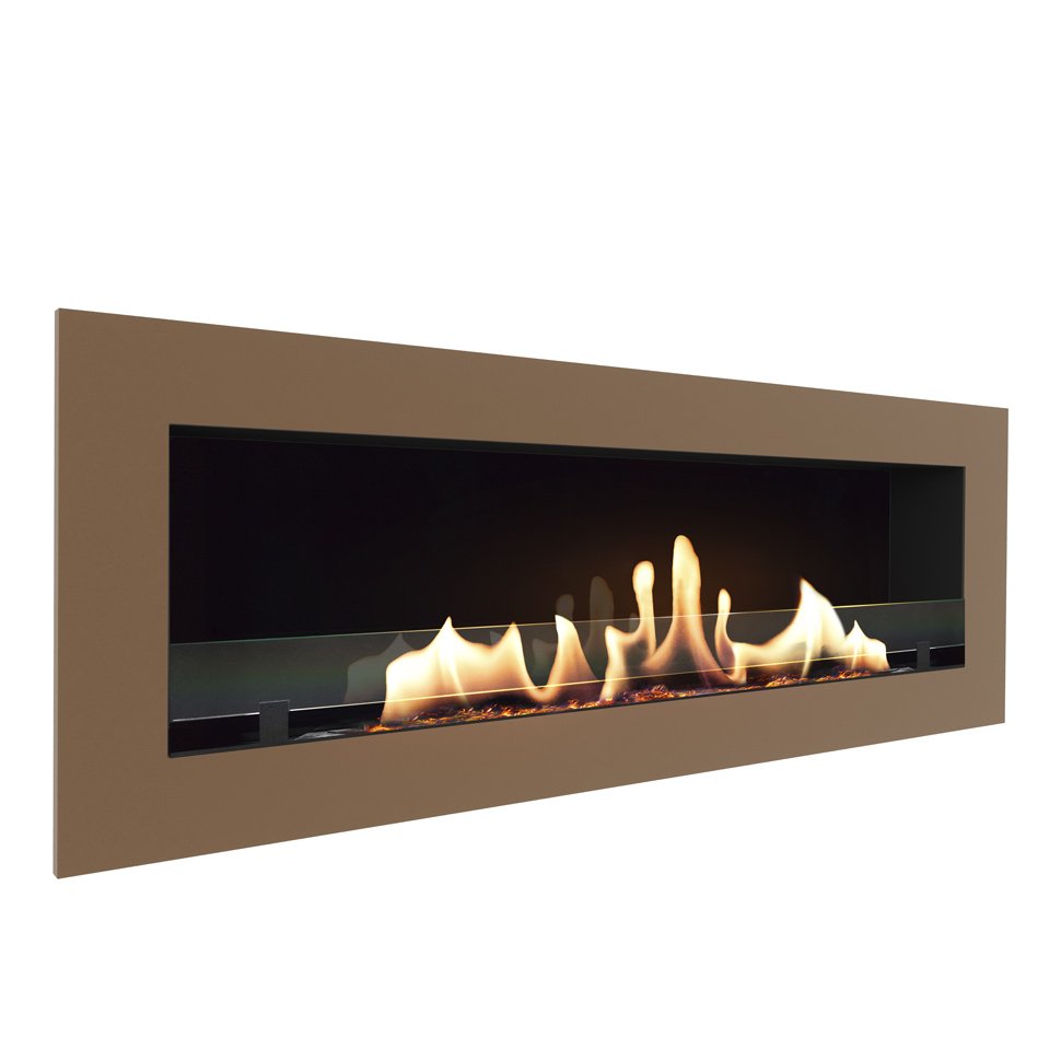 Биокамин встраиваемый SteelHeat GRAND 1800 с рамкой цвет бронза 