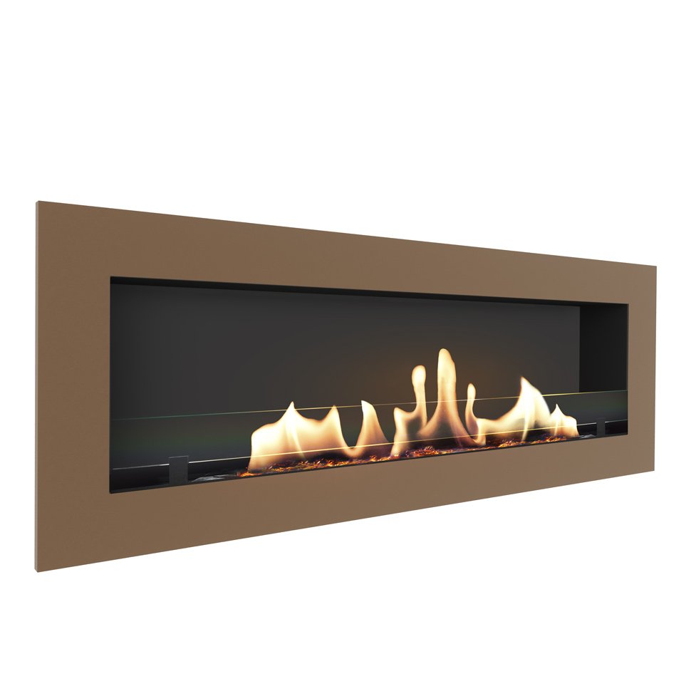 Биокамин встраиваемый SteelHeat GRAND 1800 с рамкой цвет бронза 