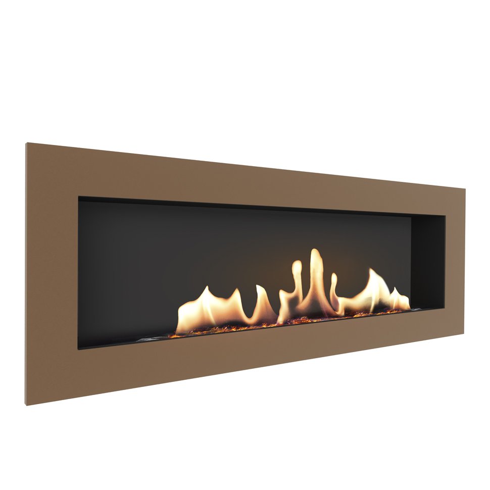 Биокамин встраиваемый SteelHeat GRAND 1800 с рамкой цвет бронза 