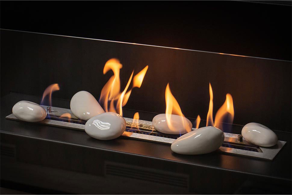 Декоративные керамические камни SteelHeat белые L 6 шт 