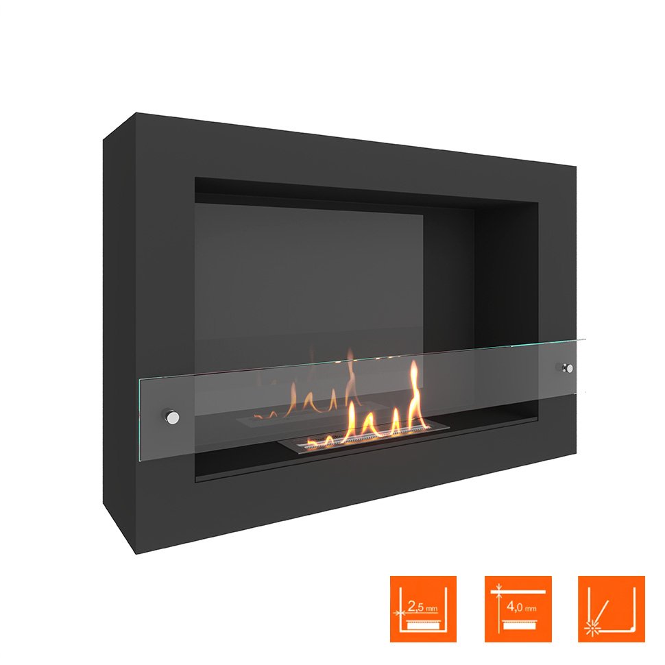 Биокамин SteelHeat WALL ONE 800 LITE черный 