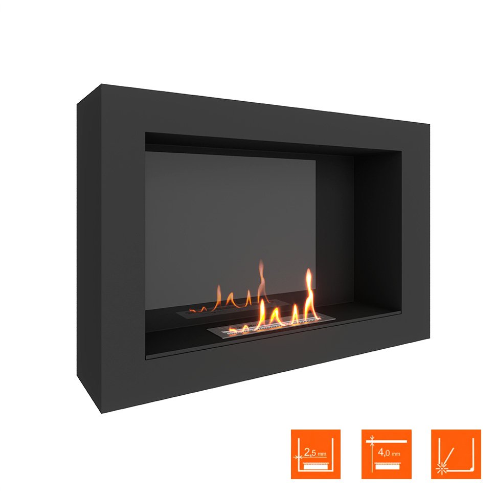 Биокамин SteelHeat WALL ONE 800 LITE черный 