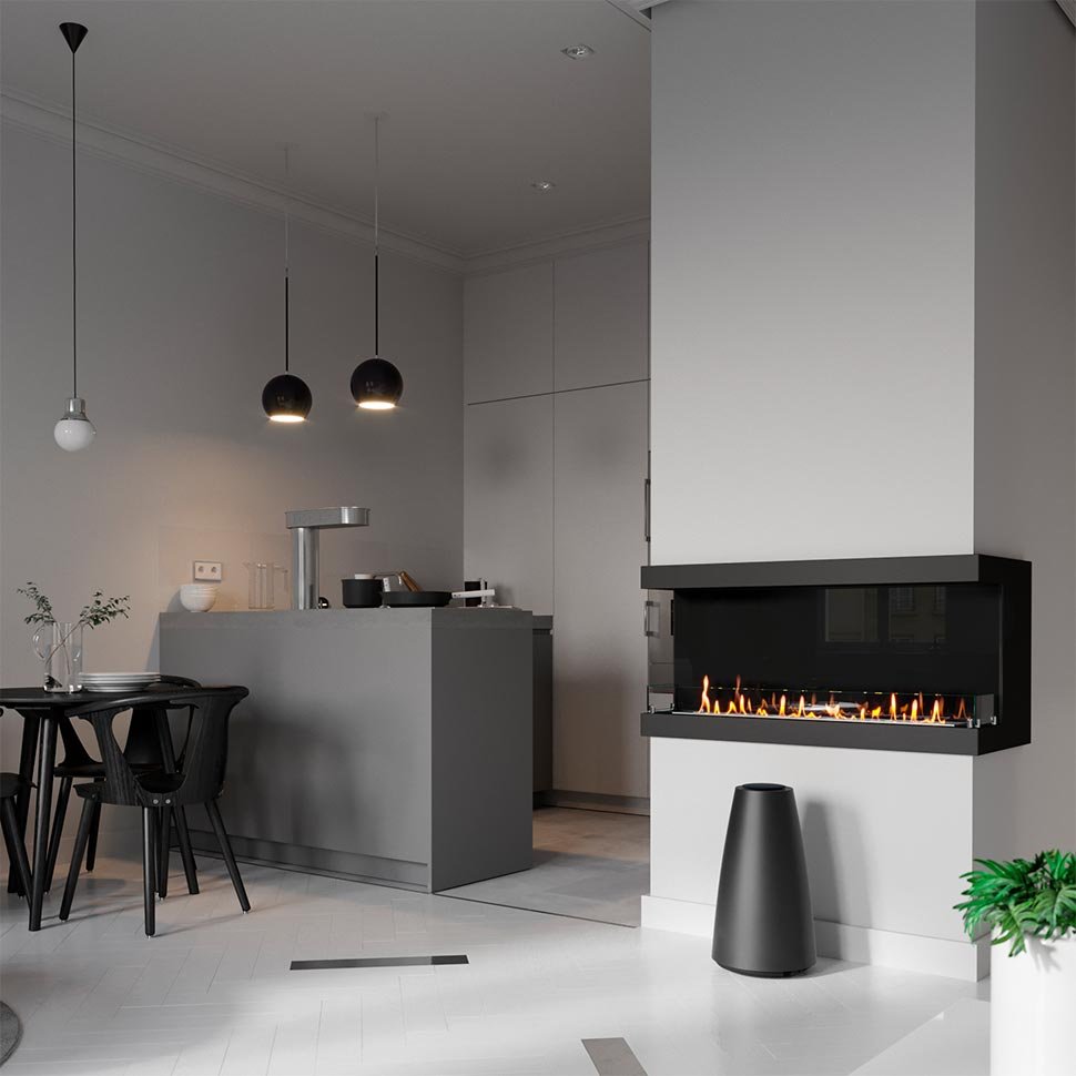 Биокамин фронтальный SteelHeat LONG 1200 